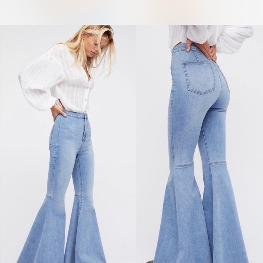 We The Free Light Blue Flare Jeans - Just Float On